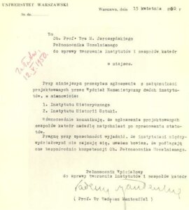 Dokumenty z Archiwum Uniwersytetu Warszawskiego