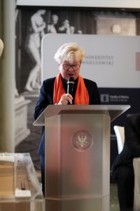 Wykład zatytułowany „Jak dobrze służyć Rzeczypospolitej?” wygłasza prof. Jolanta Choińska-Mika. Fot. Sebastian Gawęda