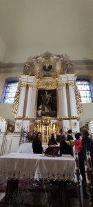 Ołtarz główny Kościoła Matki Bożej Różańcowej i św. Stanisława Biskupa w Drobinie Fot. Sebastian Gawęda