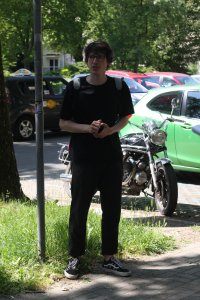 Dr Jan Burek prowadzący wykład w Lublinie