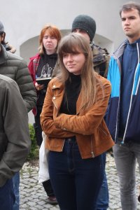 Objazdowicze przed Bazyliką Wniebowzięcia NMP w Kraśniku